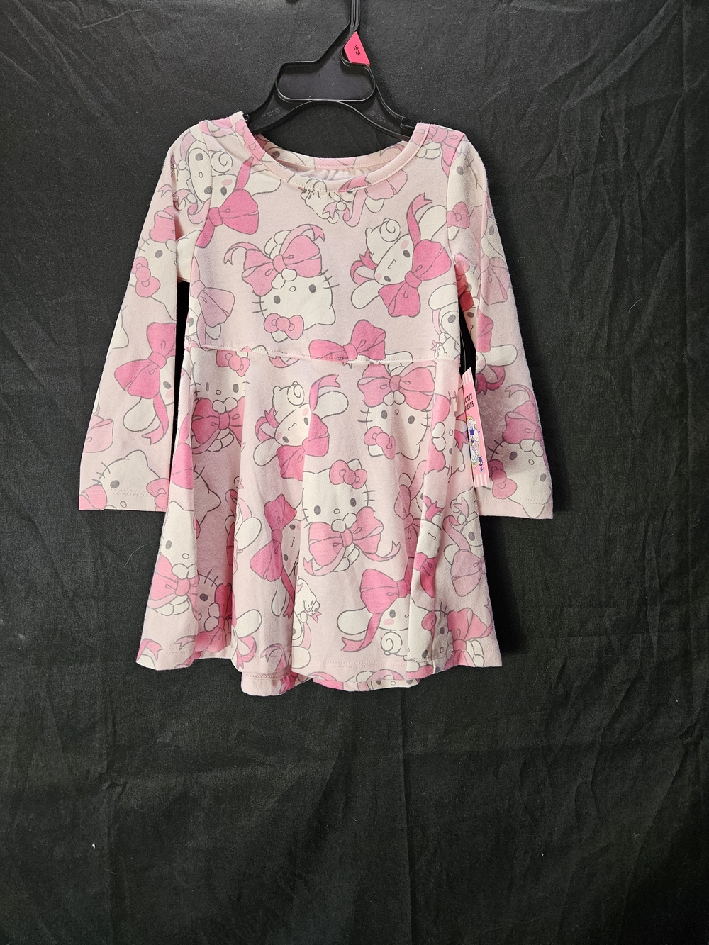 Sanrio Hello Kitty Pink Bow Flared Long Sleeve Dress